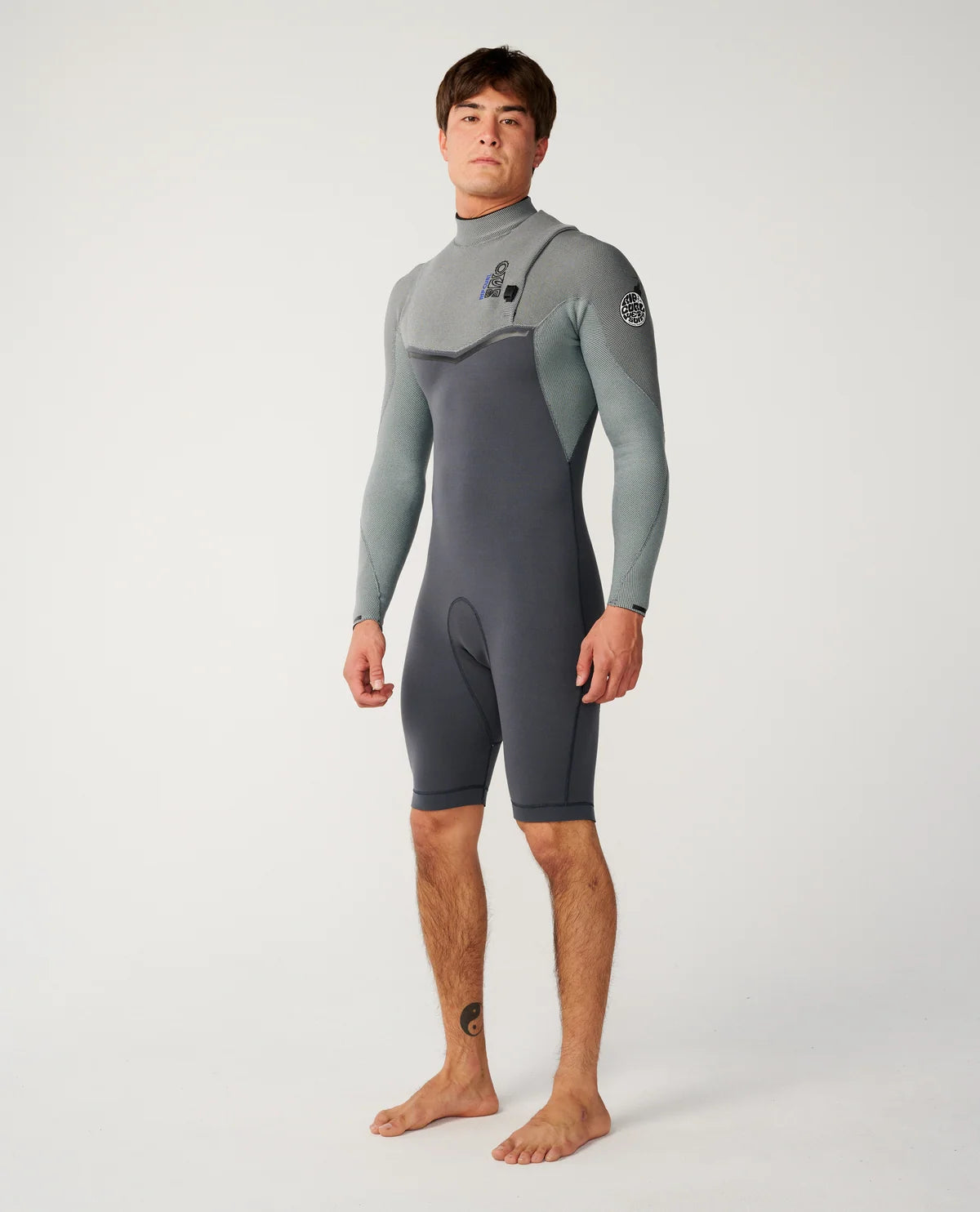 חליפת גלישה קצרה לגברים - E-BOMB 2/2MM LONG SLEEVE ZIP FREE SPRINGSUIT